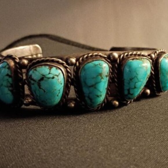 Vintage Real Turquoise Native American - Picture 4 of 4
